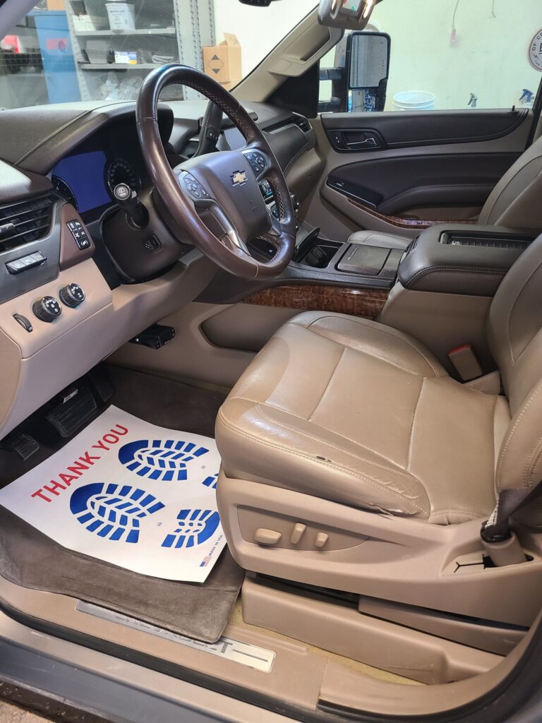 interior car leather seat clean